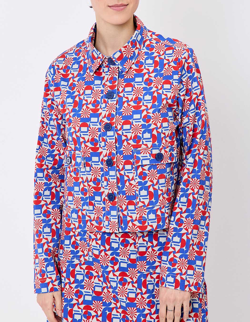 Veste courte coton stretch imprimé Princesse Nomade