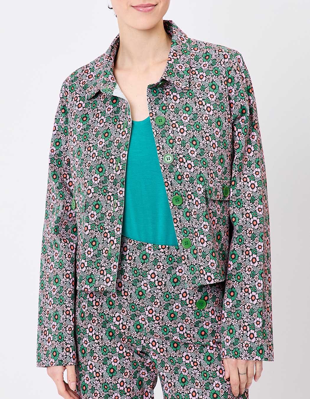 Veste courte coton stretch imprimé Princesse Nomade