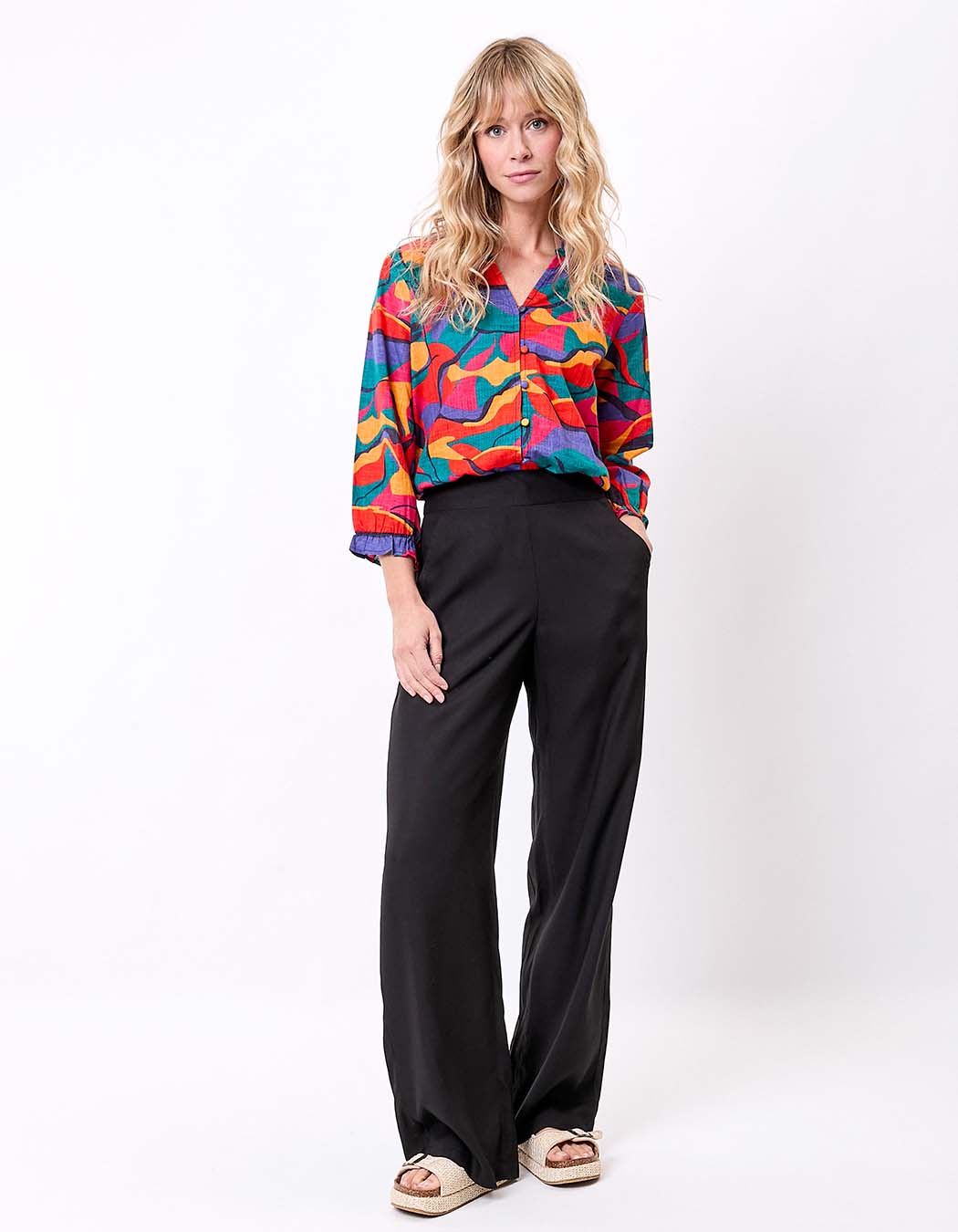 Pantalon fluide ample imprimé La Fiancée