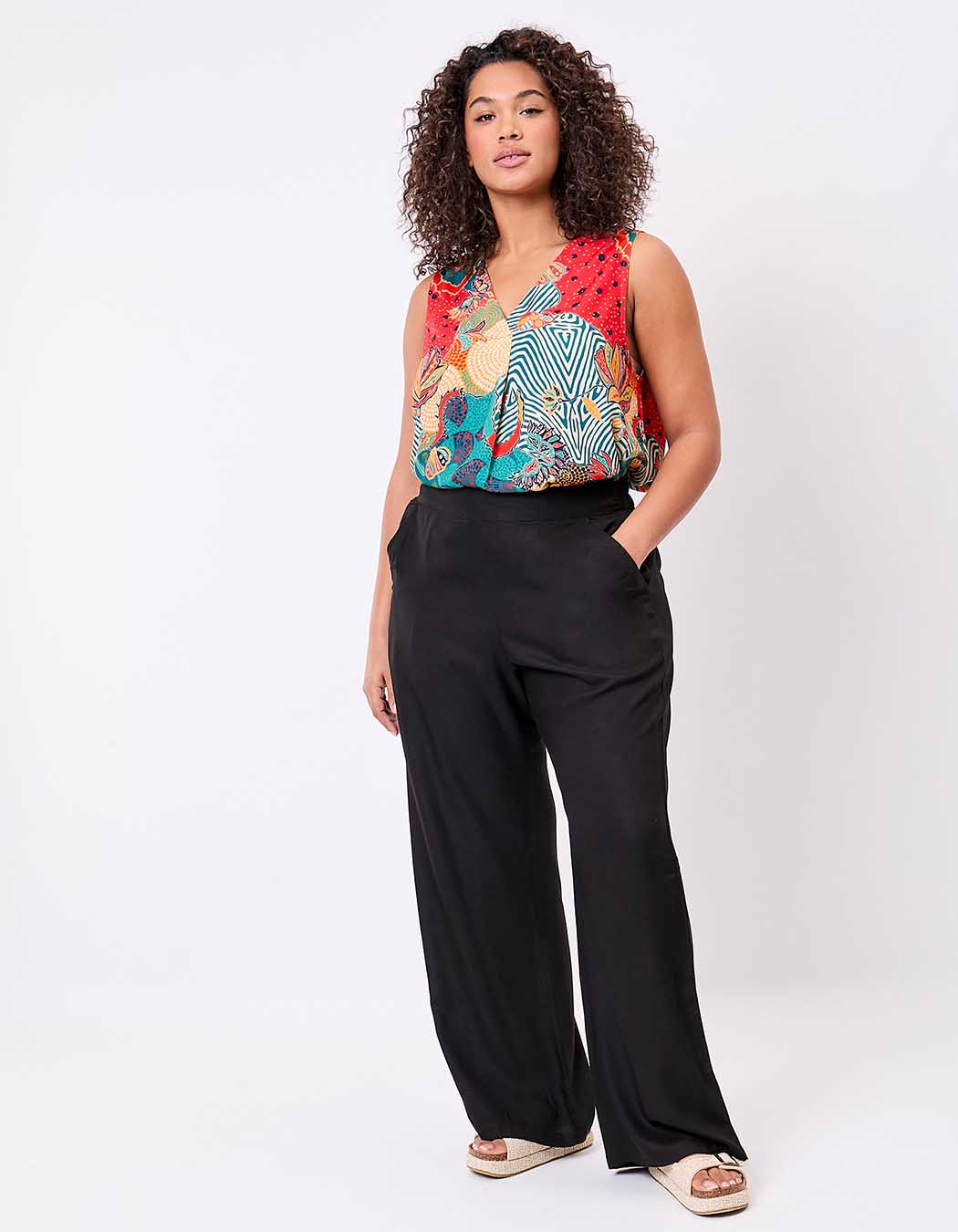 Pantalon fluide ample imprimé La Fiancée