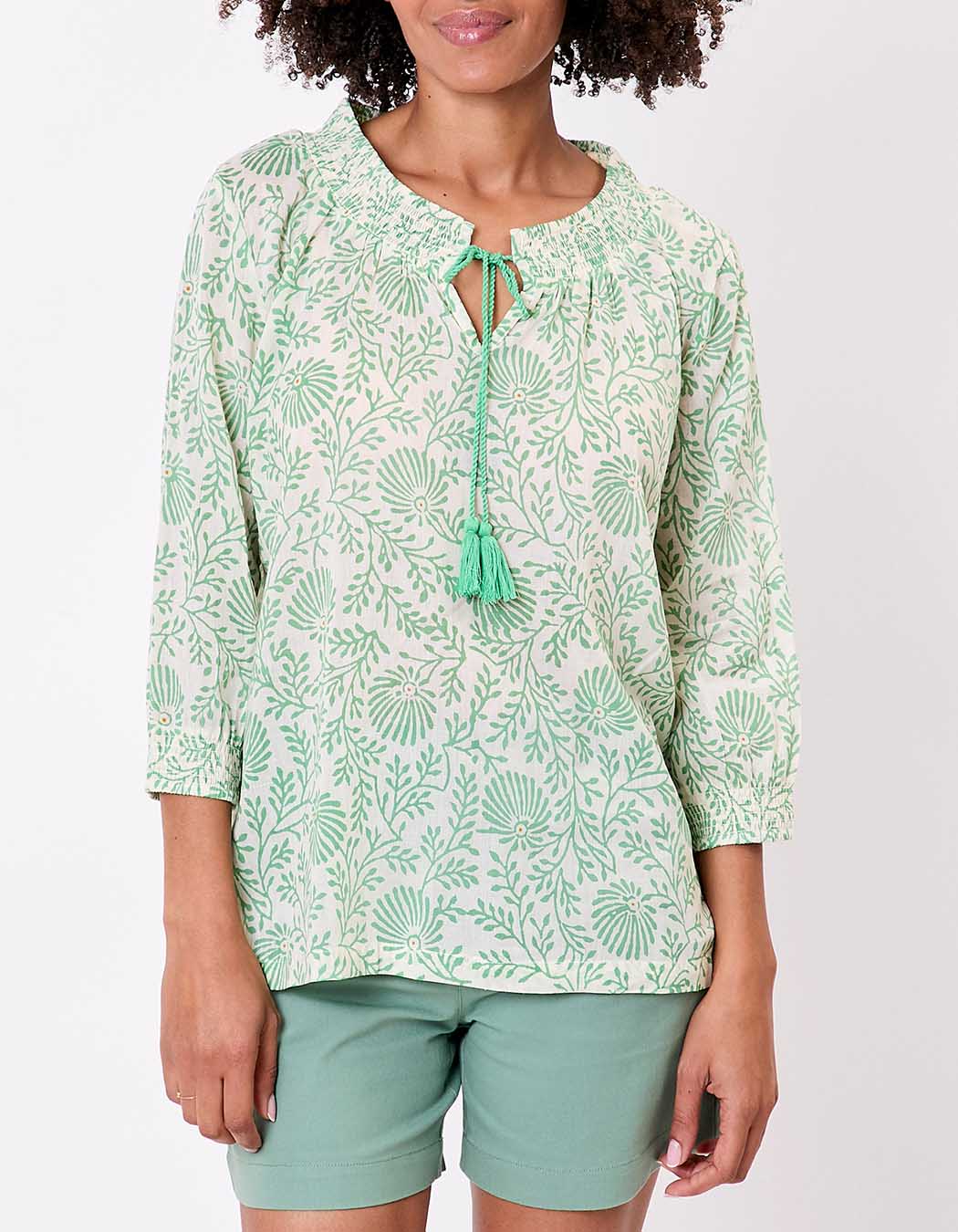 Blouse voile de coton bio ample imprimé La Fiancée