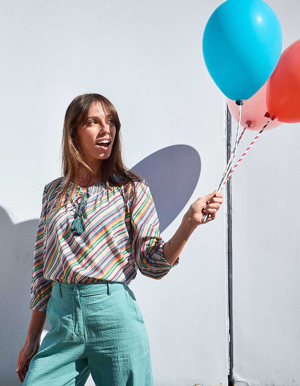 Blouse voile de coton bio ample imprimé La Fiancée
