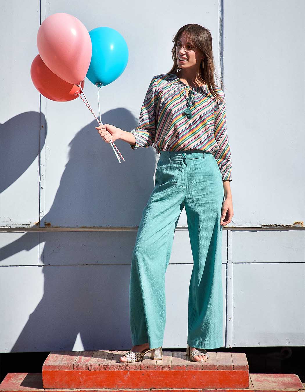 Blouse voile de coton bio ample imprimé La Fiancée