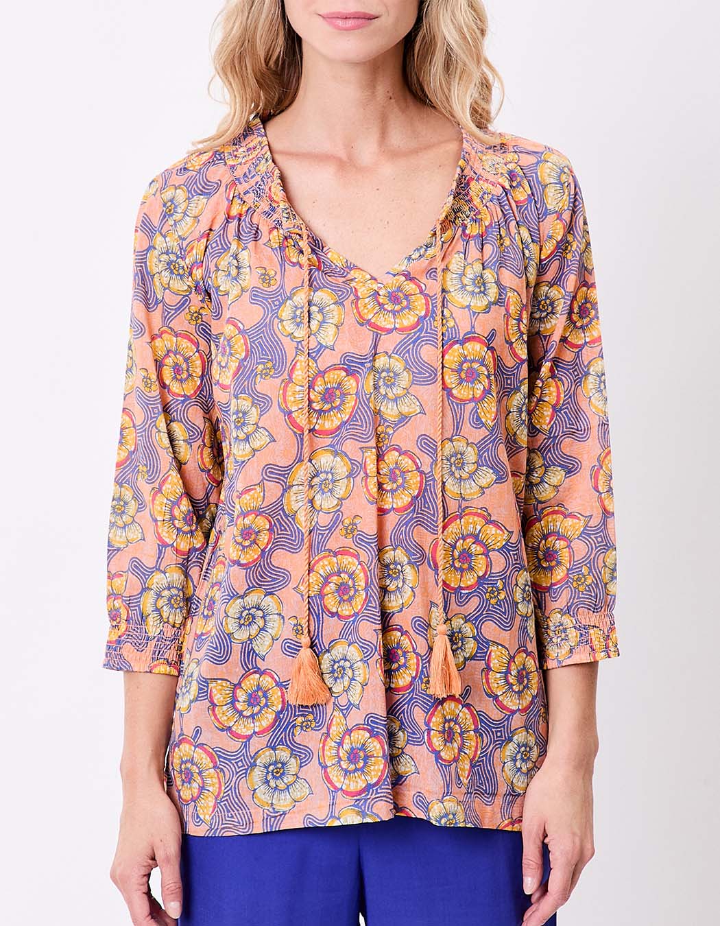 Blouse voile de coton bio ample imprimé La Fiancée
