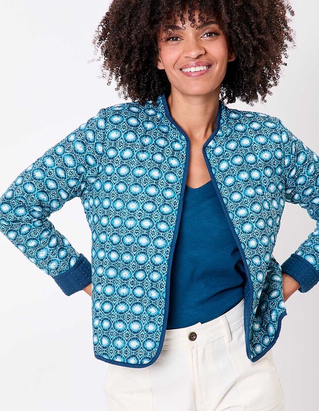 Veste matelass&eacute;e r&eacute;versible coton bio imprim&eacute; La Fianc&eacute;e