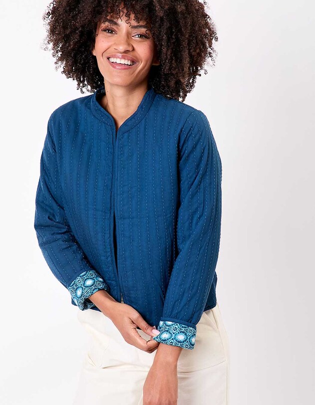 Veste matelass&eacute;e r&eacute;versible coton bio imprim&eacute; La Fianc&eacute;e