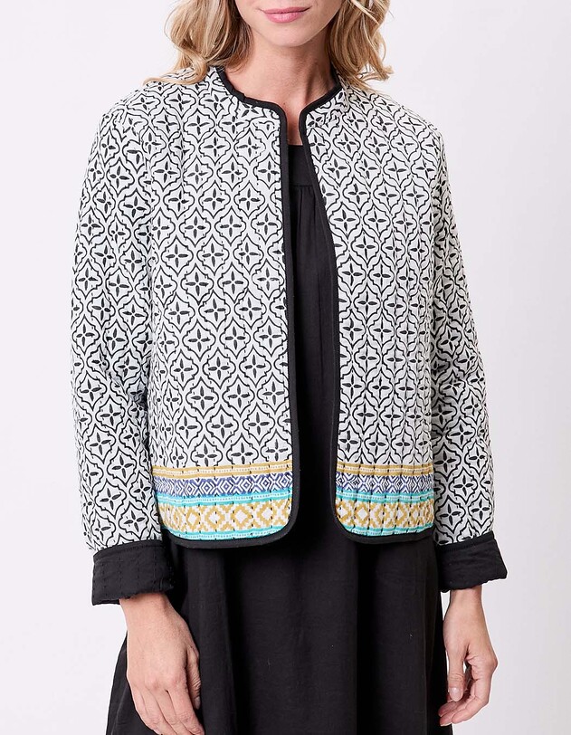 Veste matelass&eacute;e r&eacute;versible coton bio imprim&eacute; La Fianc&eacute;e