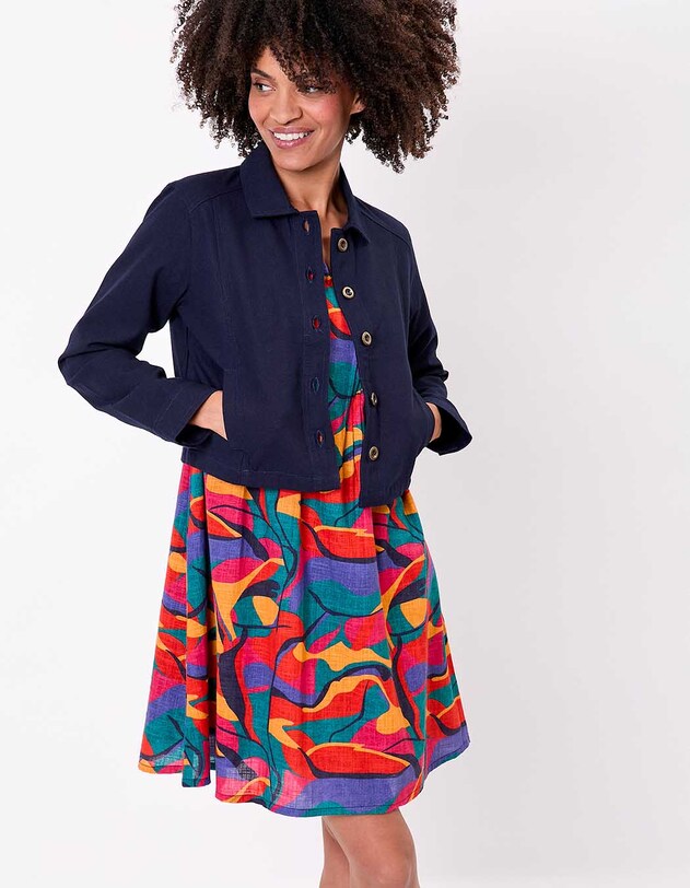 Veste courte en coton bio imprim&eacute; La Fianc&eacute;e