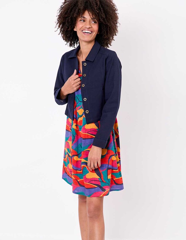 Veste courte en coton bio imprim&eacute; La Fianc&eacute;e