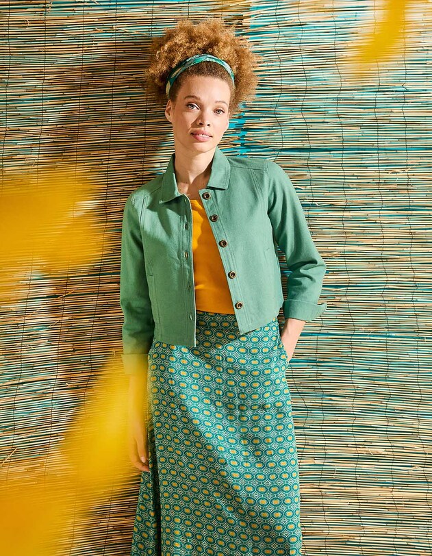 Veste courte en coton bio imprim&eacute; La Fianc&eacute;e