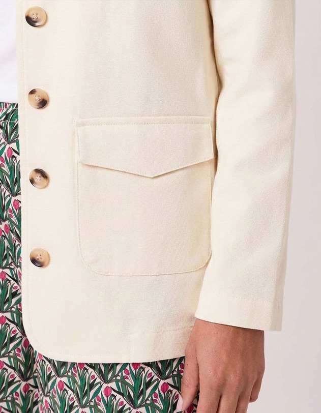 Veste saharienne coton bio imprim&eacute; La Fianc&eacute;e