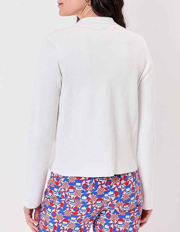 Gilet maille court droit imprim&eacute; Princesse Nomade