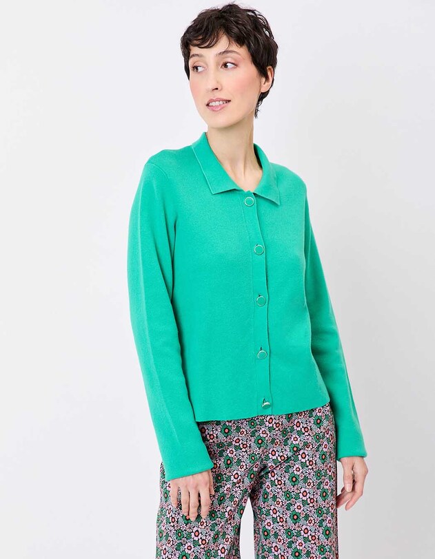 Gilet maille court droit imprim&eacute; Princesse Nomade