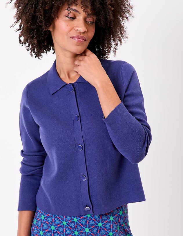 Gilet maille court droit imprim&eacute; Princesse Nomade