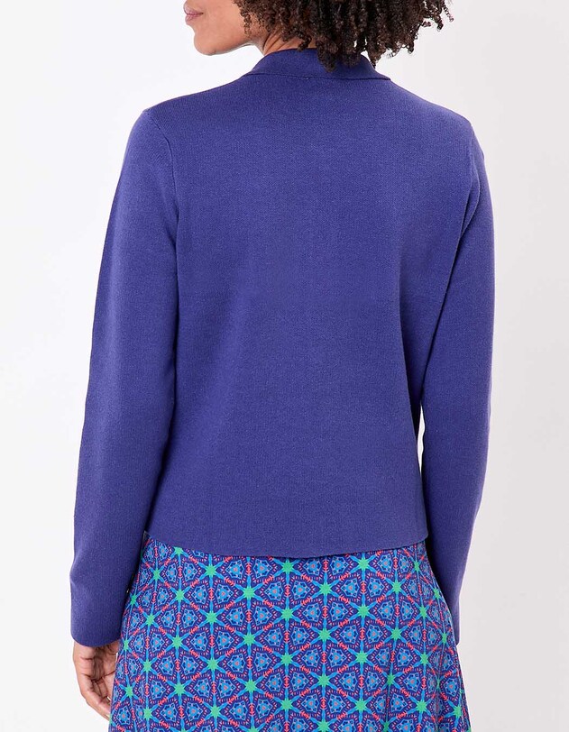 Gilet maille court droit imprim&eacute; Princesse Nomade