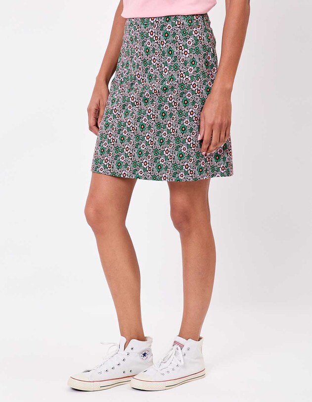 Jupe courte &eacute;vas&eacute;e coton stretch imprim&eacute; Princesse Nomade