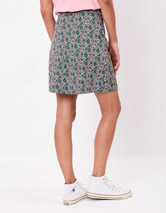 Jupe courte &eacute;vas&eacute;e coton stretch imprim&eacute; Princesse Nomade