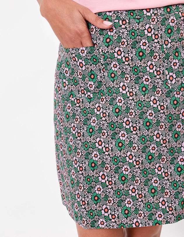 Jupe courte &eacute;vas&eacute;e coton stretch imprim&eacute; Princesse Nomade