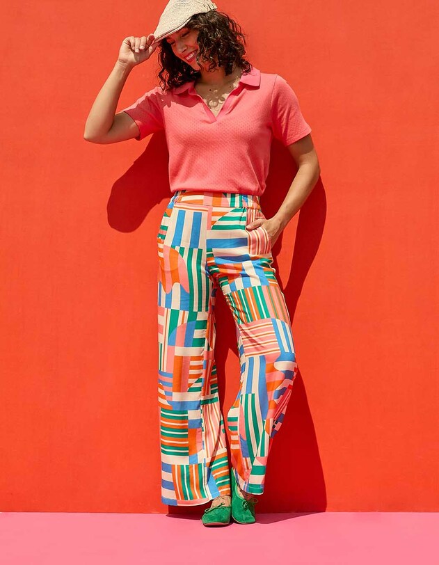 Pantalon ample &eacute;lastiqu&eacute;e fluide imprim&eacute; Princesse Nomade