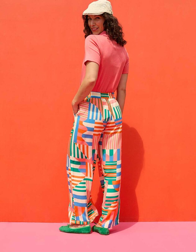 Pantalon ample &eacute;lastiqu&eacute;e fluide imprim&eacute; Princesse Nomade