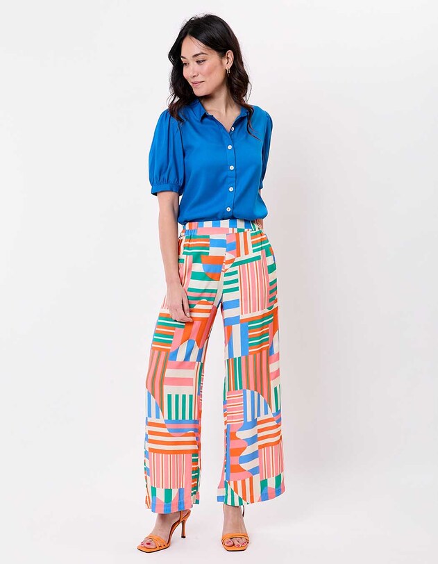 Pantalon ample &eacute;lastiqu&eacute;e fluide imprim&eacute; Princesse Nomade