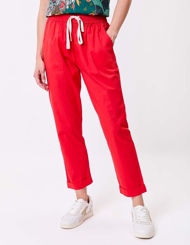 Pantalon chino &eacute;lastiqu&eacute; coton stretch imprim&eacute; Princesse Nomade
