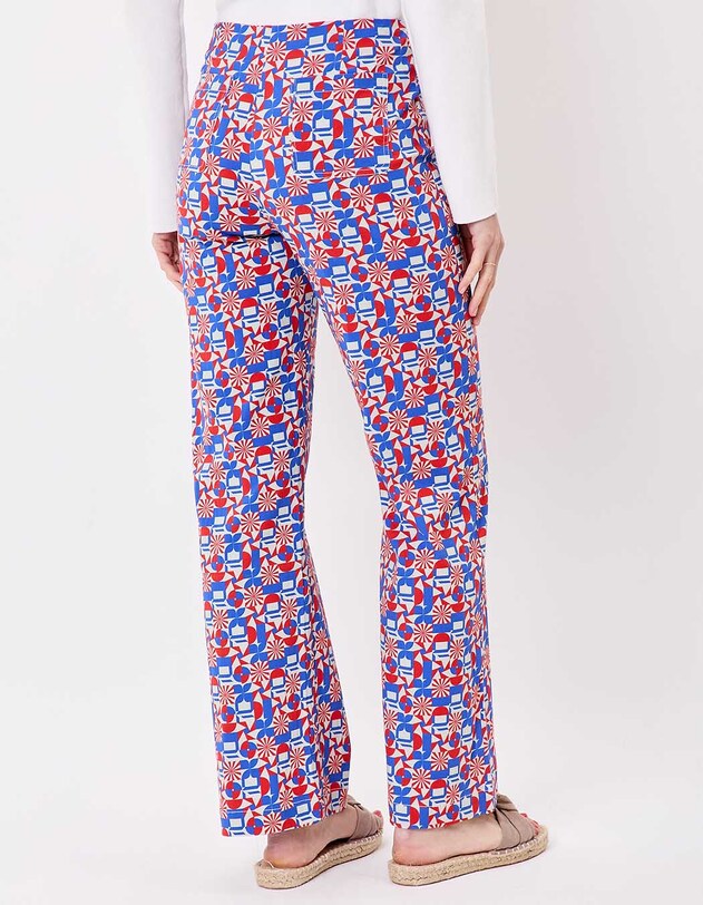 Pantalon &agrave; pont large coton stretch imprim&eacute; Princesse Nomade