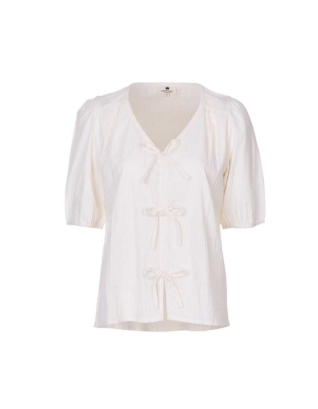 Blouse manches ballons coton gaufr&eacute; imprim&eacute; Princesse Nomade