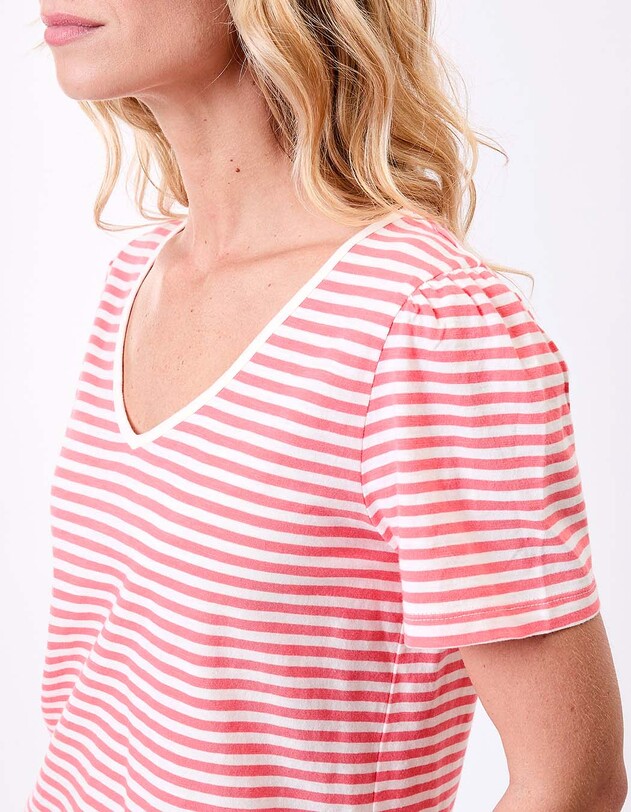 T-shirt rayures coton bio imprim&eacute; Princesse Nomade