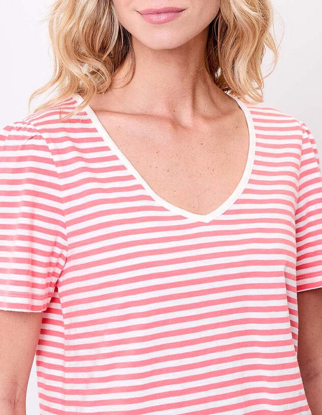 T-shirt rayures coton bio imprim&eacute; Princesse Nomade