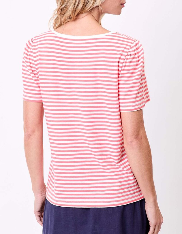 T-shirt rayures coton bio imprim&eacute; Princesse Nomade