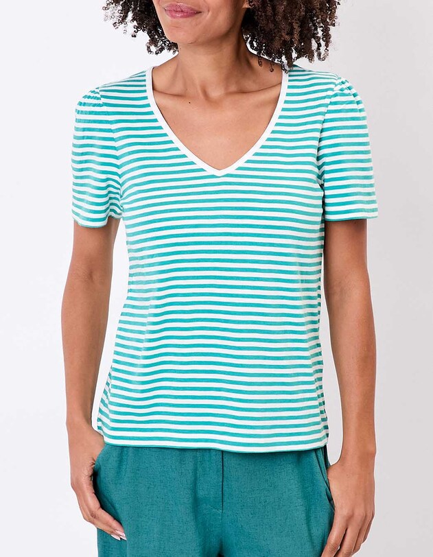 T-shirt rayures coton bio imprim&eacute; Princesse Nomade