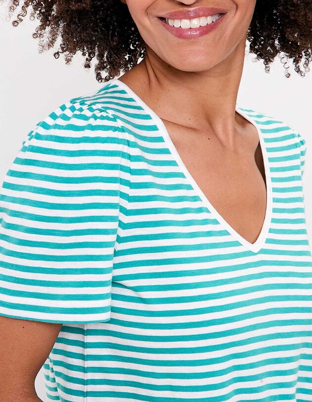 T-shirt rayures coton bio imprim&eacute; Princesse Nomade