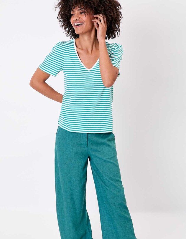 T-shirt rayures coton bio imprim&eacute; Princesse Nomade