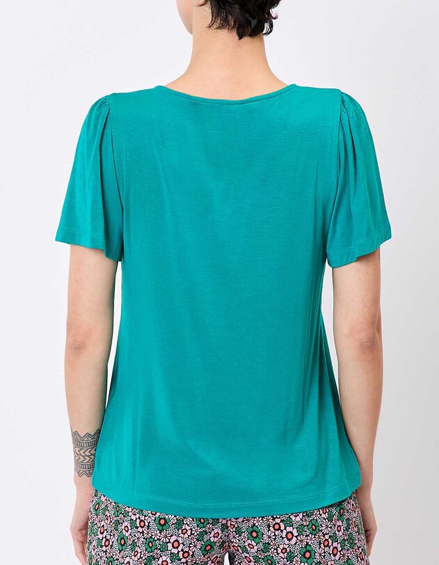 T-shirt maille fluide col V imprim&eacute; Princesse Nomade