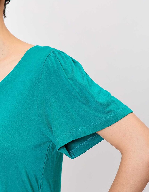T-shirt maille fluide col V imprim&eacute; Princesse Nomade
