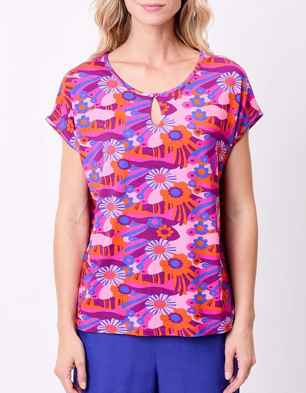 T-shirt loose maille fluide imprim&eacute; Princesse Nomade
