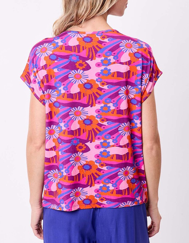 T-shirt loose maille fluide imprim&eacute; Princesse Nomade