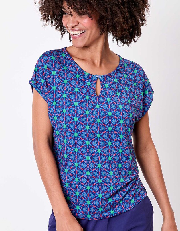 T-shirt loose maille fluide imprim&eacute; Princesse Nomade