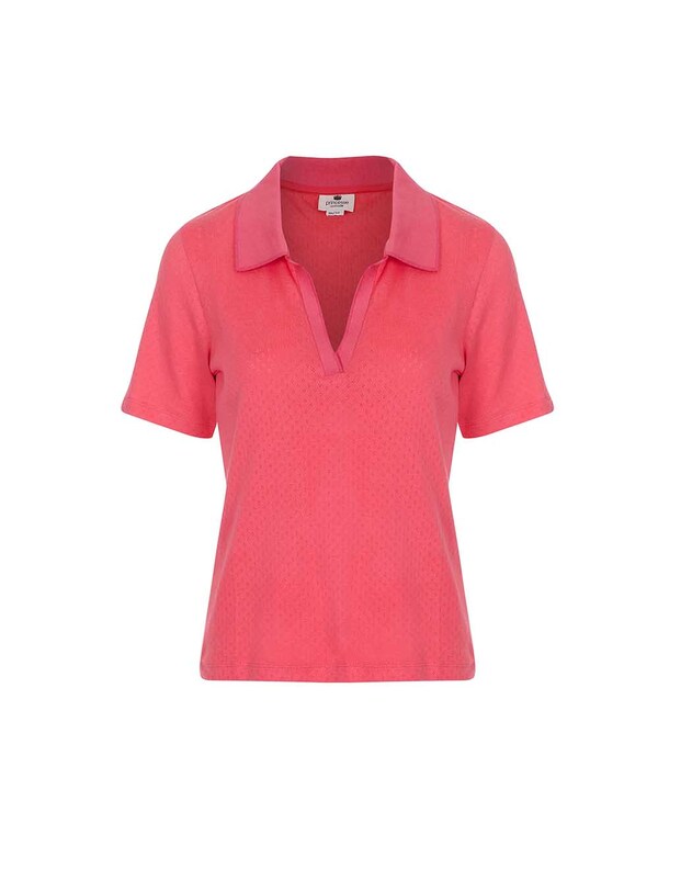 Polo coton bio pointelle imprim&eacute; Princesse Nomade