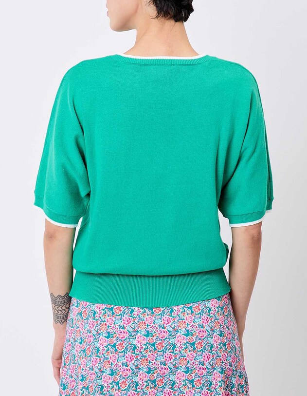 Polo coton col V imprim&eacute; Princesse Nomade