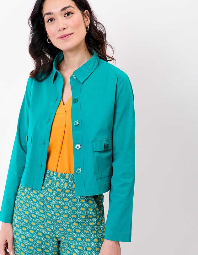 Veste courte coton stretch imprim&eacute; Princesse Nomade