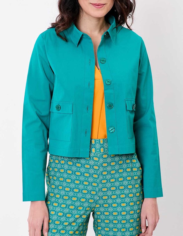 Veste courte coton stretch imprim&eacute; Princesse Nomade