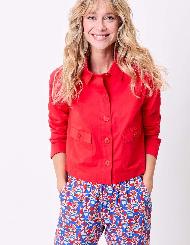 Veste courte coton stretch imprim&eacute; Princesse Nomade