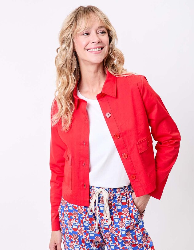 Veste courte coton stretch imprim&eacute; Princesse Nomade
