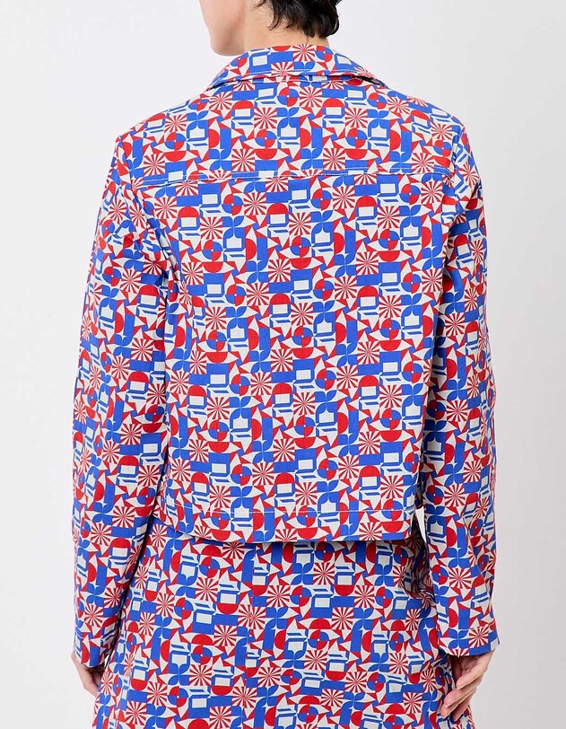 Veste courte coton stretch imprim&eacute; Princesse Nomade