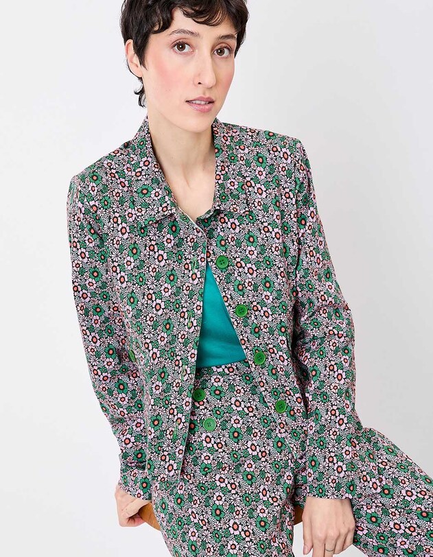 Veste courte coton stretch imprim&eacute; Princesse Nomade