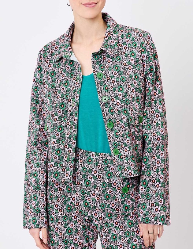 Veste courte coton stretch imprim&eacute; Princesse Nomade