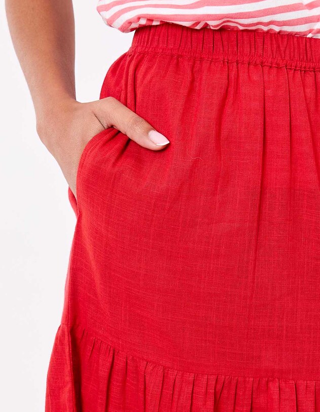 Jupe longue coton bio volant&eacute;e imprim&eacute; La Fianc&eacute;e