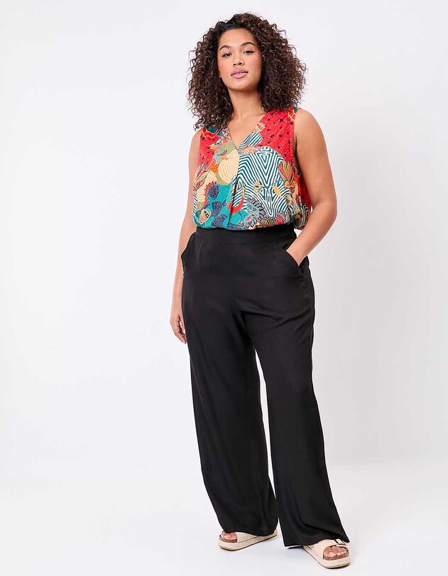 Pantalon fluide ample imprim&eacute; La Fianc&eacute;e